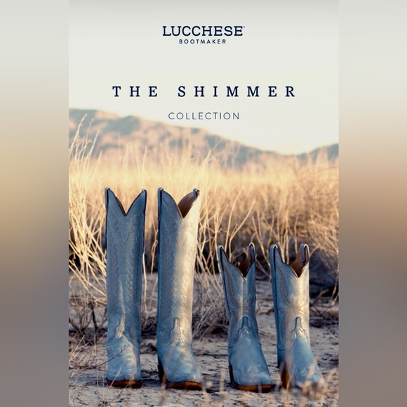 Lucchese Indigo Blue Priscilla Shimmer Boots - Picture 12 of 12